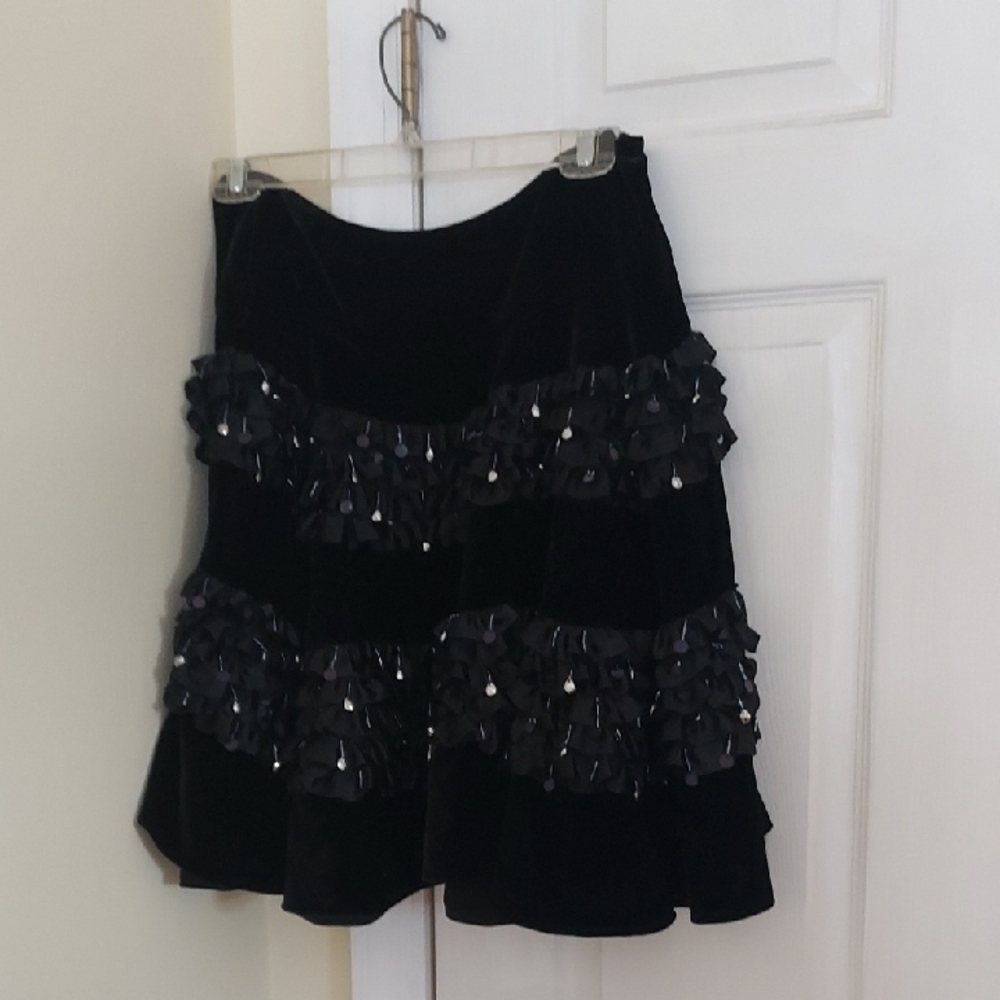 Armani Black Velvet Skirt Size 8